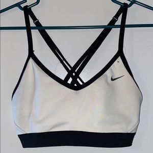 White Nike sports bra